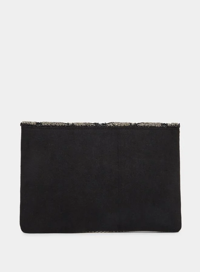 ستايلي حقيبة كلاتش سوداء مزينة